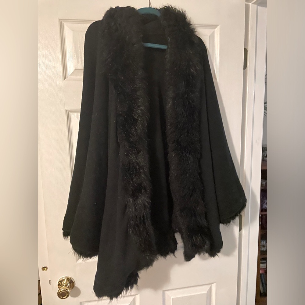 Woman’s oversized fur collar shawl, heavy. Purchased from small boutique. Cape